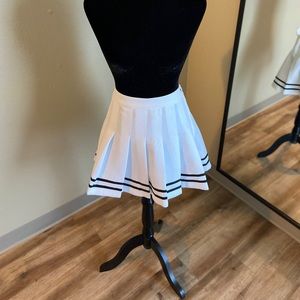 White w/black Trim Peplum “Tennis” Skirt